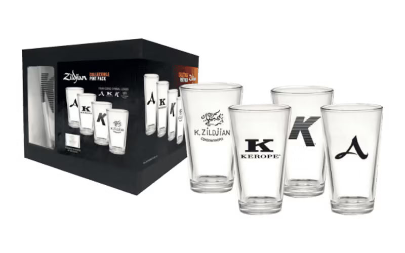 ZILDJIAN 4 BEER PINT GLASSES PACK
